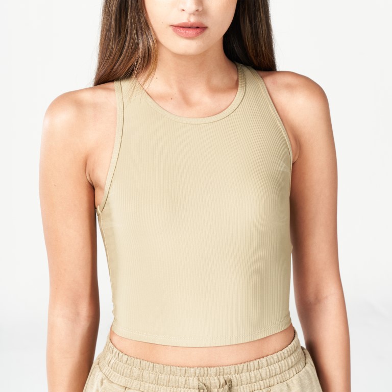 Code Ribbed Crop Tank - Sand